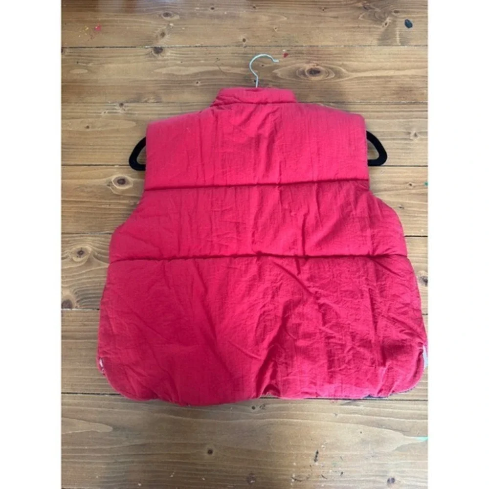 Bugle Boy Sport‎  Red Puffer Vest Fleece Lined Vintage Style Large L